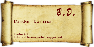 Binder Dorina névjegykártya
